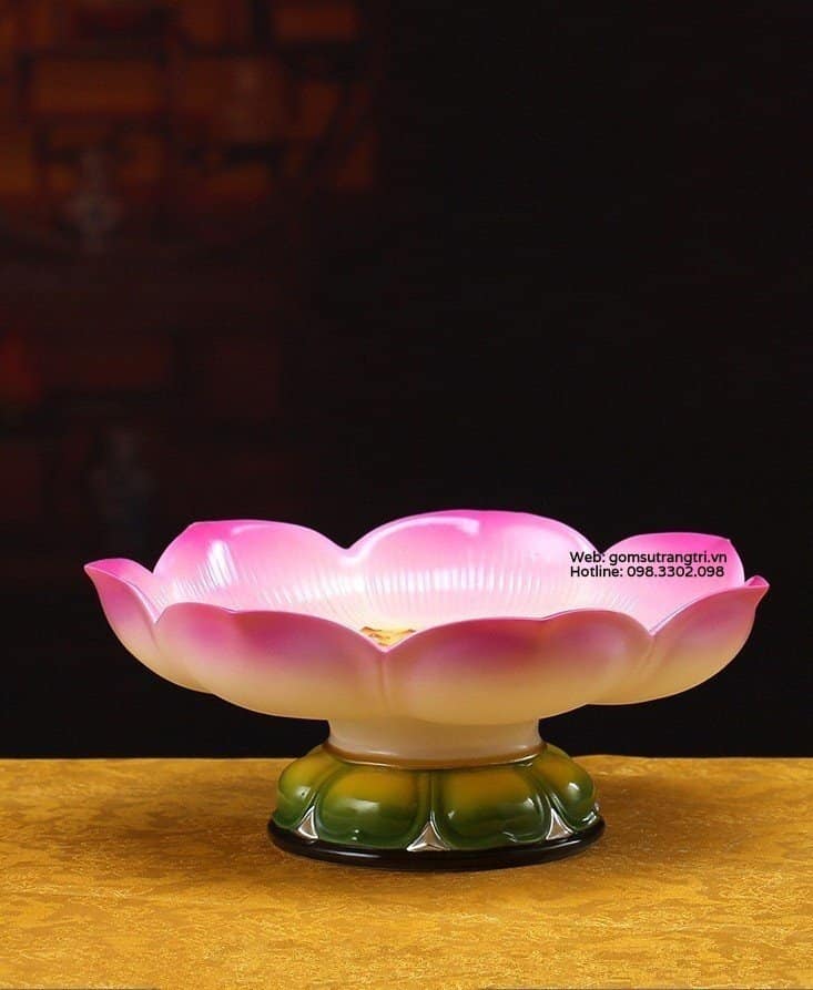 ĐĨA SỨ HOA SEN BÀY HOA QUẢ